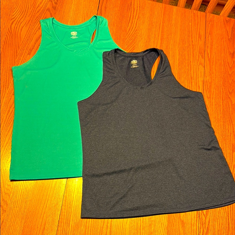 2 Pack Athletic Works Racerback Tank Top Bundle